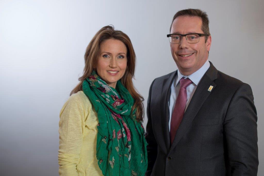 Kandidaten voor Vooruitgang Peter Luykx en Valérie van Gastel